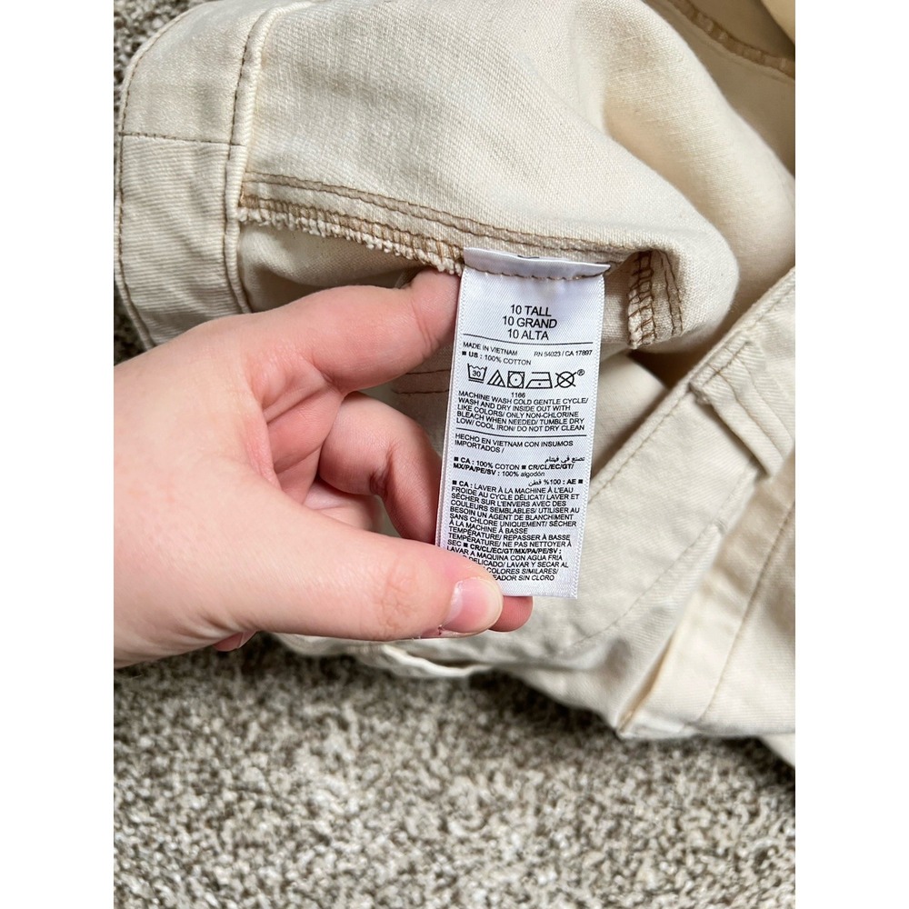Women's Off White Carpenter Pants Size 10 Tall Straight Leg Casual Old Navy - Picture 5 of 5